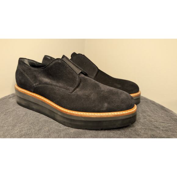 Vince Shoes - Vince Davy suede black slip-on platfrom oxford shoes 6
